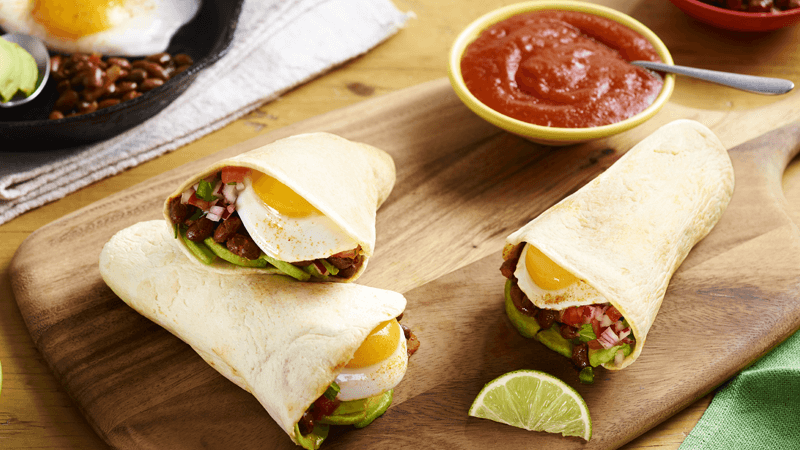 Huevos rancheros morgenmad Burrito-lommer